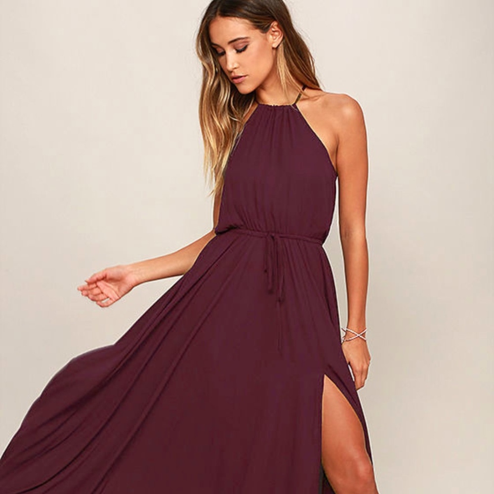 ESSENCE OF STYLE -  PLUM PURPLE MAXI DRESS LULUS